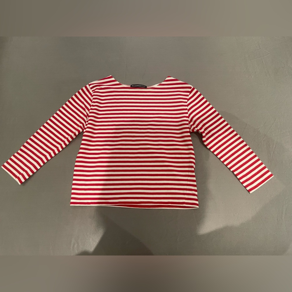 Brandy Melville Red and White Striped Long Sleeve Tee